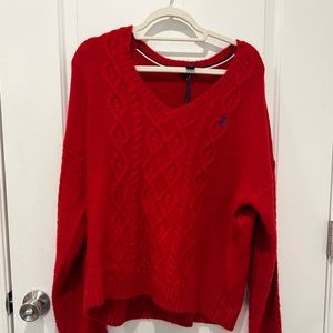NWT red polo sweater XL